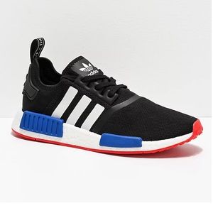New!adidas Shoes NMD R1 Black, White, Red, & Blue